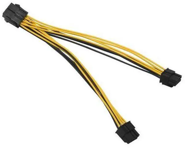Main image of CPU 8Pin Female 1 To 2 Male 4+4Pin Y Splitter Power Supply Cable Cord 18AWG 20CM