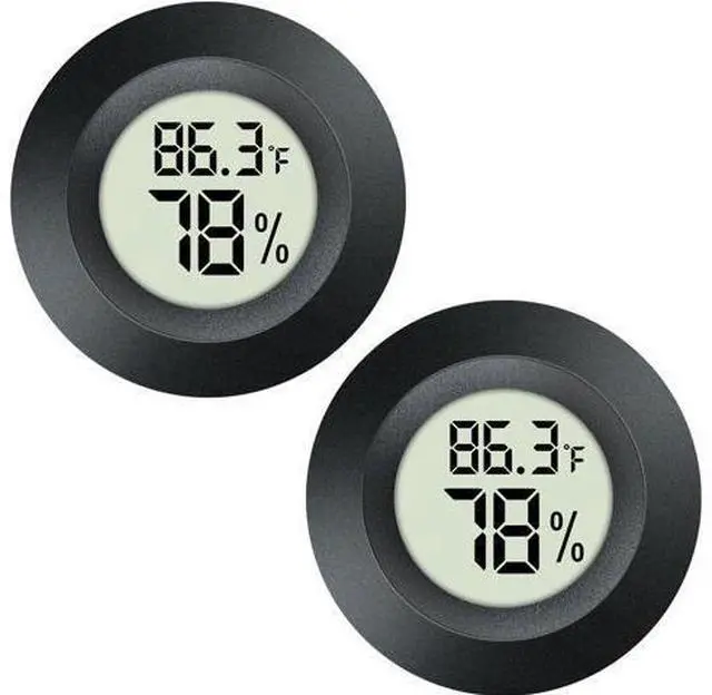 Main image of 2 Pack Hygrometer Thermometer Mini Digital LCD Monitor Indoor/Outdoor Humidity Meter Gauge Temperature for Humidifiers Dehumidifiers Greenhouse Reptile Humidor Fahrenheit/Celsius(/) by QPEUIM