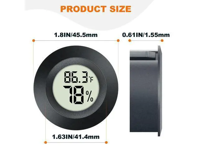 Alt view image 2 of 6 - 2 Pack Hygrometer Thermometer Mini Digital LCD Monitor Indoor/Outdoor Humidity Meter Gauge Temperature for Humidifiers Dehumidifiers Greenhouse Reptile Humidor Fahrenheit/Celsius(/) by QPEUIM