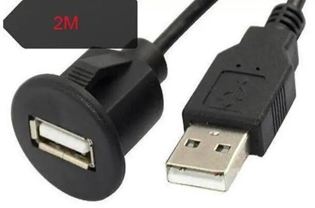 Alt view image 2 of 3 - OOTDTY 2m PC Car Dash Board Mount USB 2.0 Male To Female Socket Extension Panel Cable