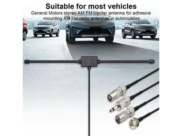 Alt view image 3 of 4 - Universal Car Stereo AM FM Dipole Antenna Hidden Adhesive Mount AM FM Radio Antenna for Vehicle Car Truck SUV