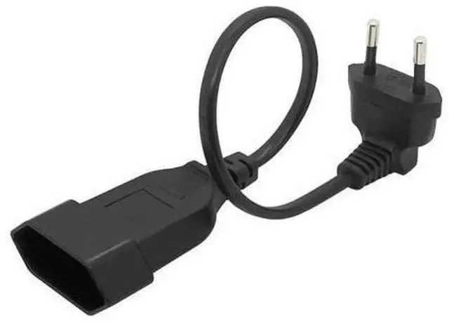 Main image of 0.3m Europea 90 Degree Male Plug To Female Socket Power Extension Cable For PC Computer PDU EU 2Prong Bend Angled Cord