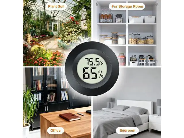 Alt view image 5 of 6 - 2 Pack Hygrometer Thermometer Mini Digital LCD Monitor Indoor/Outdoor Humidity Meter Gauge Temperature for Humidifiers Dehumidifiers Greenhouse Reptile Humidor Fahrenheit/Celsius(/) by QPEUIM