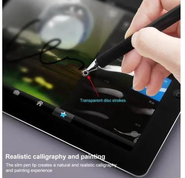 Alt view image 6 of 7 - Suction Cup Dual Touch 2-in-1 Metal Capacitive Stylus Pen (Black)
