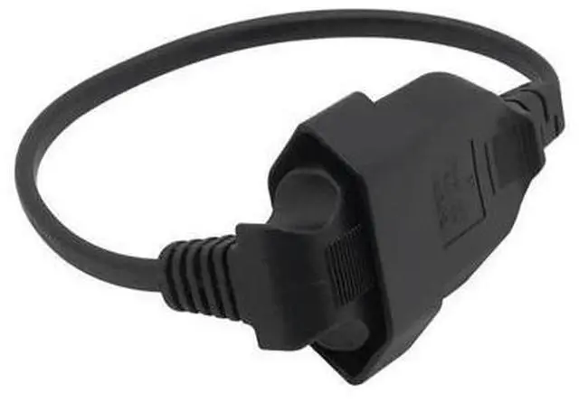 Alt view image 2 of 3 - 0.3m Europea 90 Degree Male Plug To Female Socket Power Extension Cable For PC Computer PDU EU 2Prong Bend Angled Cord