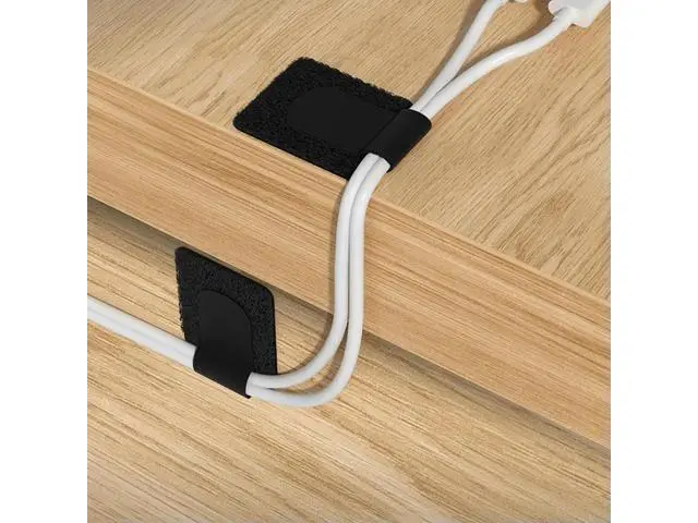 Alt view image 4 of 4 - 10PCS Under Desk Cable Management Wire Organizers Sticky Back Self Adhesive Cable Ties Hook and Loop Straps