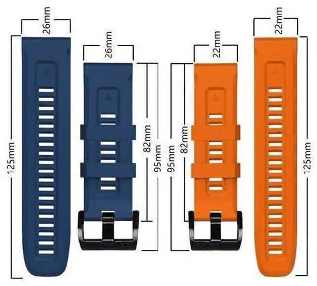 Alt view image 2 of 5 - For Garmin Fenix 6X Pro 26mm Silicone Sport Pure Color Watch Band