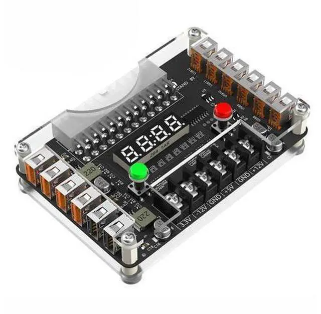 Alt view image 2 of 3 - 12 Ports USB 3A 3.3V 5V 12V -12V Output Voltage 24Pin ATX Power Supply Breakout Board ATX Power Supply Breakouts Board Module