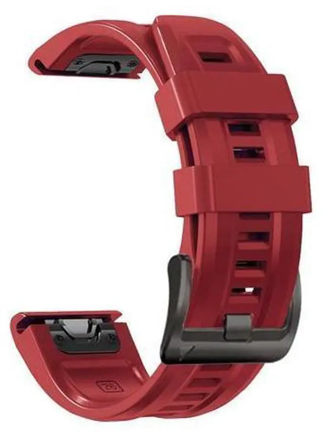 Alt view image 5 of 5 - For Garmin Fenix 6X Pro 26mm Silicone Sport Pure Color Watch Band