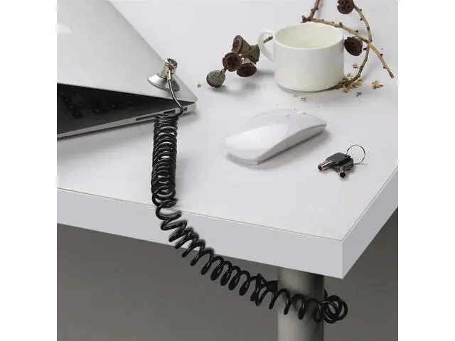 Alt view image 2 of 4 - Laptop Computer Lock Laptop Lock Anti-Theft Lock Universal Retractable Spring Rope Steel Cable Key Computer Lock
