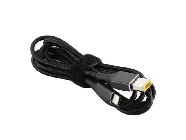 Alt view image 4 of 6 - 100W Big Square USB Male to USB-C / Type-C Male Nylon Weave Power Charge Cable for Thinkpad/ThinkBook/Xiaoxin, Cable Length: 1.7m