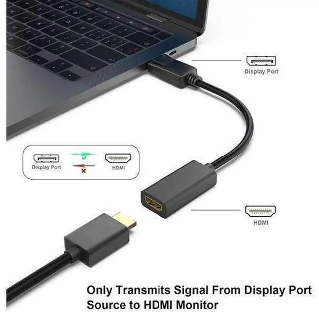 Alt view image 3 of 7 - 2 PCS 1 set DisplayPort DP to HDMI Cable,Male To Female Display Port to HDMI Adapter Converter Black Laptop PC for HP/DELL 2 packs