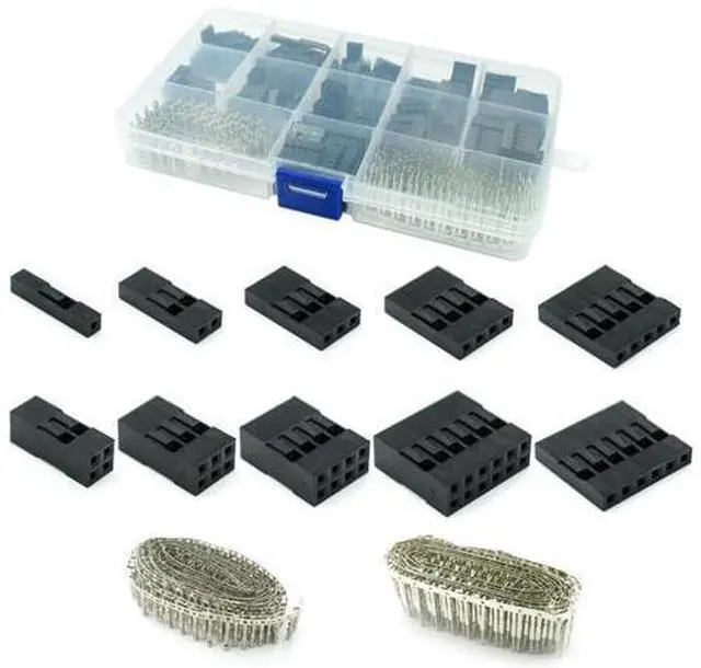 Main image of 620pcs Dupont Connector 2.54mm, Dupont Cable Jumper Wire Pin Header Housing Kit, Male Crimp Pins+Female Pin Terminal Connector