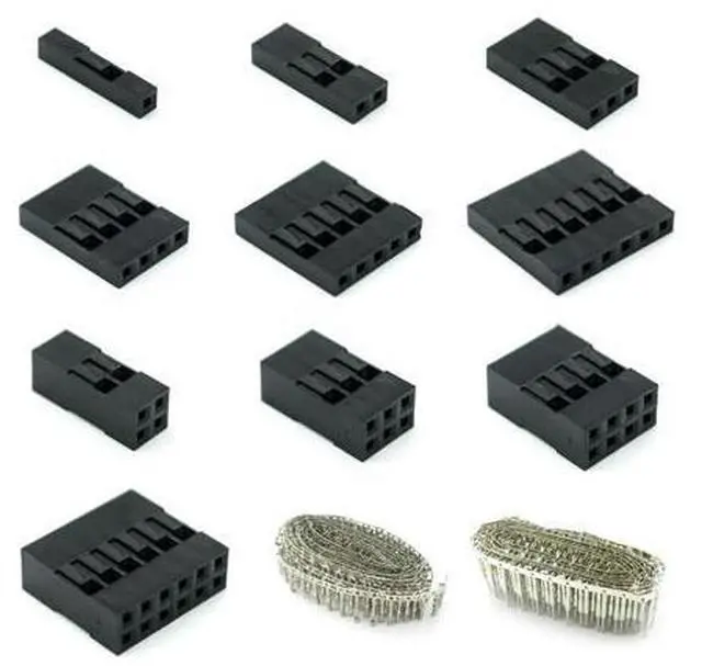 Alt view image 2 of 2 - 620pcs Dupont Connector 2.54mm, Dupont Cable Jumper Wire Pin Header Housing Kit, Male Crimp Pins+Female Pin Terminal Connector