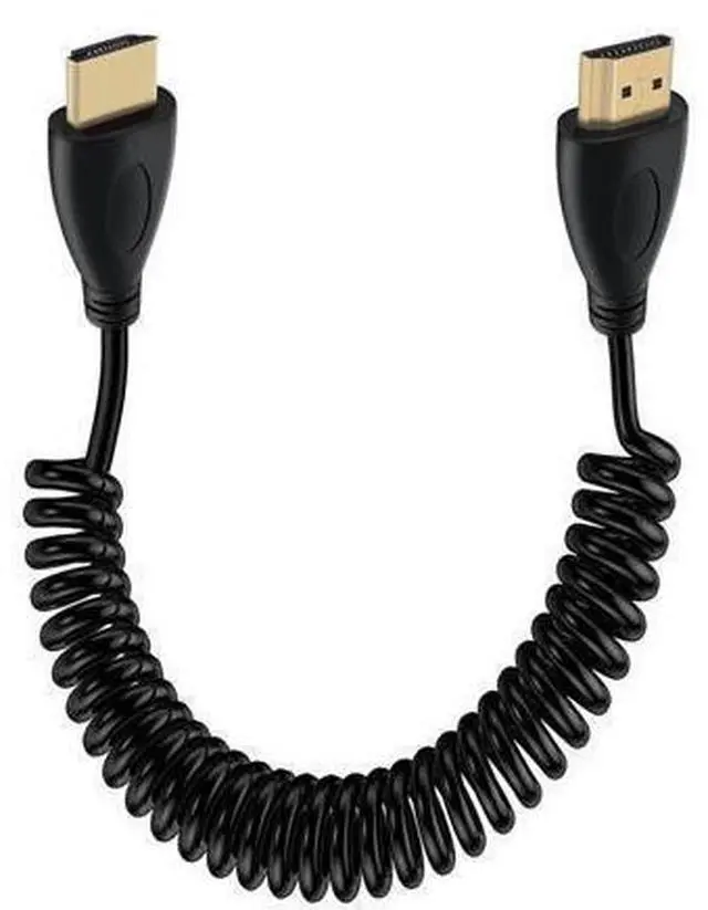 Main image of Coiled HDMI Cable 4K @ 60Hz HDMI Cable High Speed 3D, ARC, Ethernet, for Laptop, Monitor, PS5, PS4, Xbox One, Fire TV, PC (Black 0.5-2m)