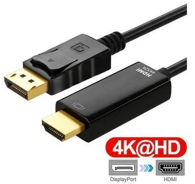 Main image of Display Port to HDMI Cable, Gold Plated Displayport to HDMI Cable 6 Feet(Male to Male) for DisplayPort Enabled Desktops and Laptops to Connect to HDMI Displays