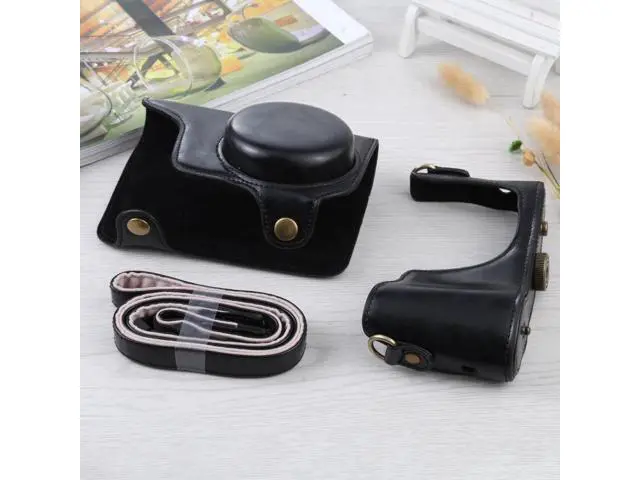 Alt view image 5 of 5 - Full Body Camera PU Leather Case Bag with Strap for Samsung Galaxy Camera EK-GC100 / EK-GC110 / EK-GC200(Coffee)