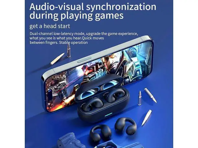 Alt view image 2 of 5 - Wireless Bone Conduction Headphones, Open Ear Waterproof for Workouts Hiking Driving - White
