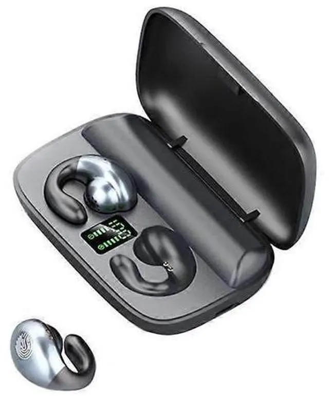 Main image of Lightweight Wireless Bone Conduction Headphones for Small Ears, Open Ear Clip Design, 5H Playback, IPX Waterproof - Black