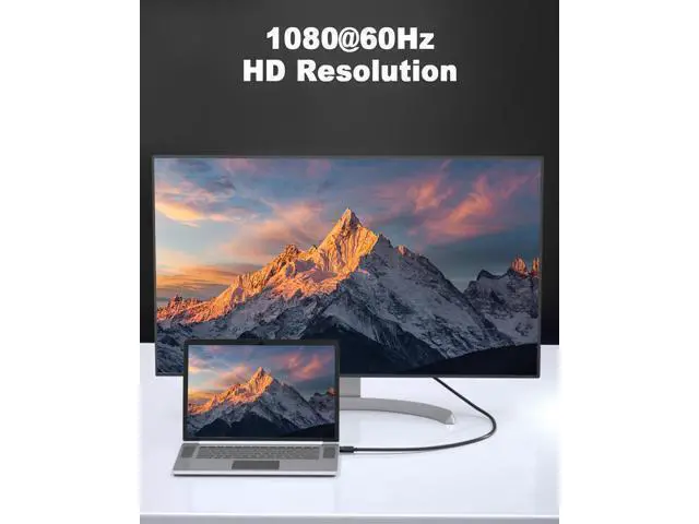 Alt view image 3 of 7 - DisplayPort to VGA Cable 6FT/1.8M, Displayport to VGA Adapter Gold Plated 1080P@60Hz for Monitor, Laptop, PC, TV, Projector (Not Bidirectional)