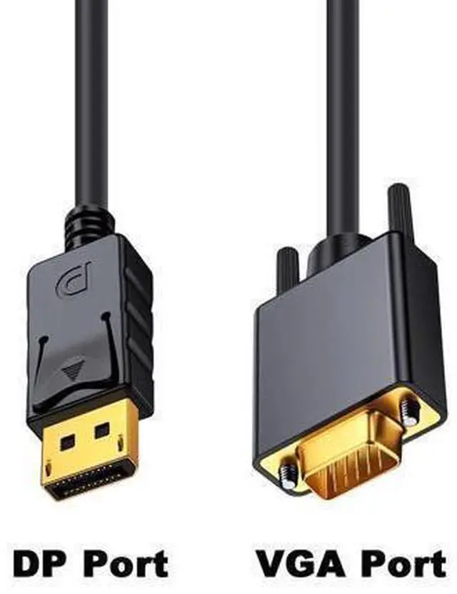 Alt view image 5 of 7 - DisplayPort to VGA Cable 6FT/1.8M, Displayport to VGA Adapter Gold Plated 1080P@60Hz for Monitor, Laptop, PC, TV, Projector (Not Bidirectional)