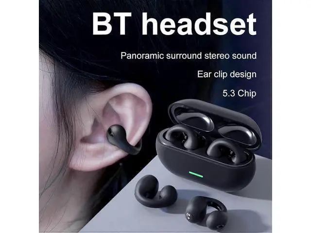 Alt view image 3 of 5 - Wireless Bone Conduction Headphones, Open-Ear Waterproof for Workouts, Hiking, Driving - Black
