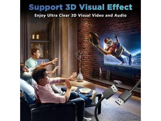 Alt view image 6 of 7 - 4K DisplayPort Cable, 6 FT DP to DP Cable 1.2, High Speed 4K@60Hz 2K@165Hz @144Hz 1080p for PC TV Laptop Gaming Monitor