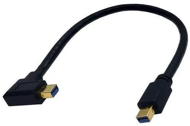 Main image of Mini DisplayPort Cable, 1FT 90 Degree Left Angled 8K Mini DisplayPort (Mini DP) Male to Male 8K Extension Cord for with Mini DP PC/Laptop (Left Angle)