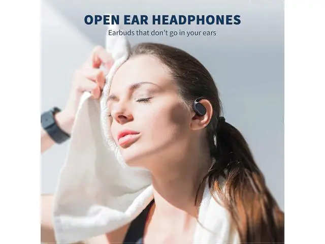Alt view image 2 of 5 - Open Ear Bluetooth 5.3 Headphones, 40H Playtime Digital Display Case, Sports Earbuds with Earhooks