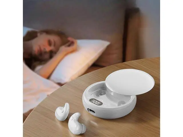 Alt view image 4 of 5 - Bluetooth 5.3 Sleep Headphones, TWS Mini In-Ear for Side Sleeping & Running, White