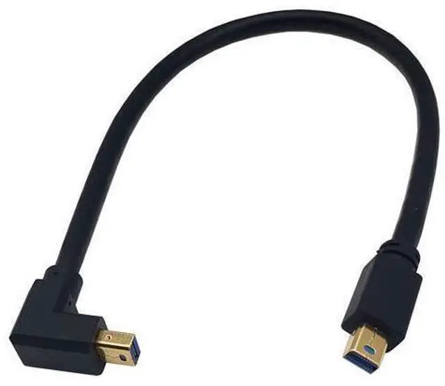 Main image of Mini DisplayPort Cable, 1FT 90 Degree Left Angled 8K Mini DisplayPort (Mini DP) Male to Male 8K Extension Cord for with Mini DP PC/Laptop (Up Angle)