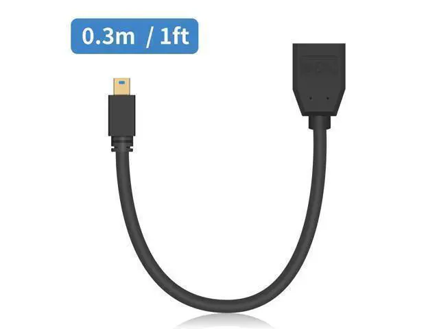 Alt view image 7 of 7 - 8K Mini Displayport to Displayport Extention Cable 1FT, Mini DP to DP1.4, Displayport Female to Mini Displayport Male Extention Cable Support Bi-Directional Transmission 30cm