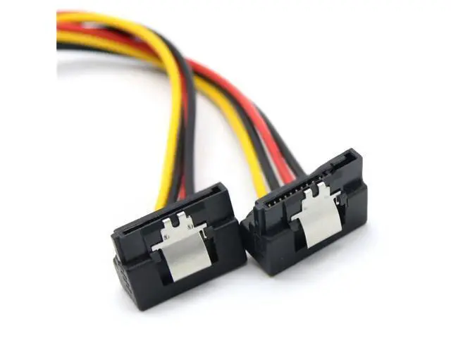 Alt view image 3 of 3 - 15Pin Male to 2 Female 90 degree SATA Power Cable Adapter 20CM for PC Computer