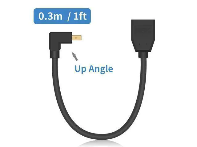 Alt view image 7 of 7 - Displayport to Mini Displayport Extension Cable 1.4, 8k Mini DP to DP, Up Angle Mini Displayport Male to Displayport Female Extention Cable for Laptop PC TV Gaming Monitor. 1Ft/30cm