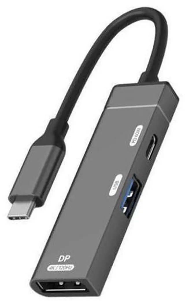 Main image of Type-C to Displayport 4K@120hz & USB 3.0 OTG & Charger USB-C to Standard DP Converter Monitor Multiport Adapter with Female PD 60W Power Port