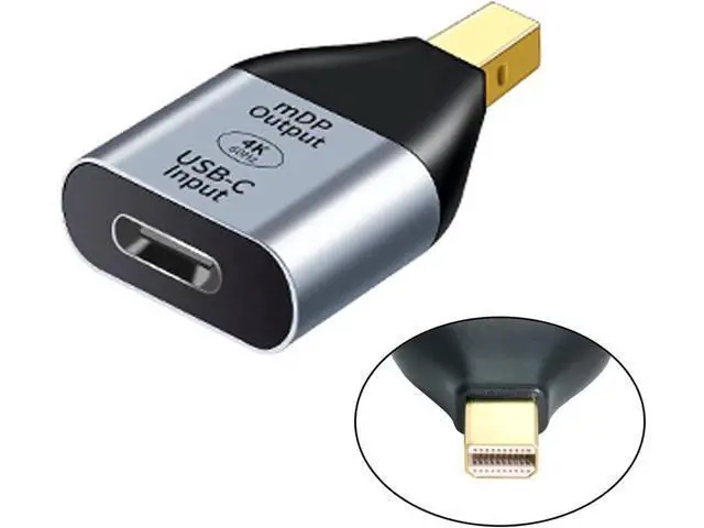 Alt view image 6 of 7 - MIXVIRGO USB-C Type C Female Source to Mini Displayport DP Sink HDTV Adapter 4K 60hz 1080p for Tablet & Phone & Laptop (Not Work for Mini-DP Host to Type-C Monitor)