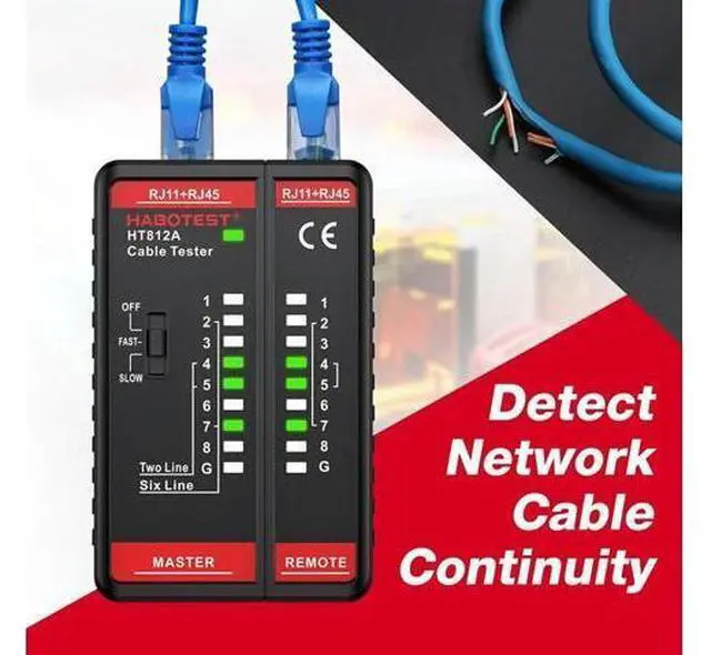 Main image of HABOTEST HT812A Network Cable Tester ,Cable Telephone Line Continuity Test For CAT5/CAT5E/CAT6/CAT6A, UTP/STP Network Test T