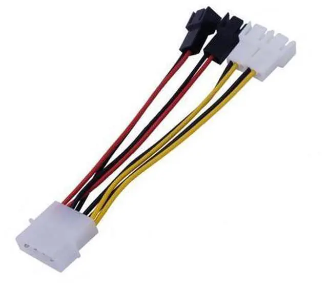 Main image of 1pcs/lot Computer Cooling Fan Power Cables 4Pin Molex To 3Pin Fan Power Cable Adapter Connector 12v*2/5v*2 for CPU PC Case Fan
