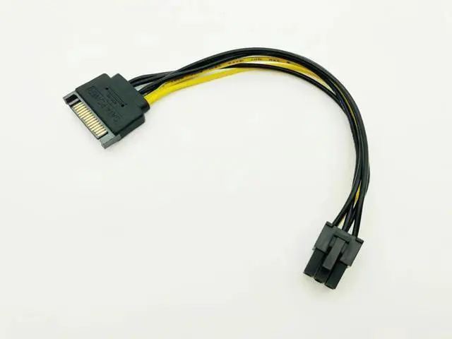 Alt view image 2 of 6 - 5PCS 20CM SATA to 6pin Graphics Card Power Cable SATA 15pin to 6pin PCIe PCI e PCI Express Adapter Power Supply for Miner Mining