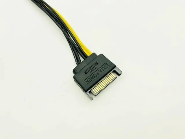 Alt view image 4 of 6 - 5PCS 20CM SATA to 6pin Graphics Card Power Cable SATA 15pin to 6pin PCIe PCI e PCI Express Adapter Power Supply for Miner Mining