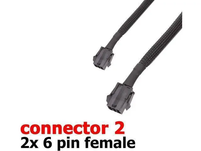 Alt view image 3 of 3 - Dual 6 Pin Female to GPU 8 Pin Male, GPU Power Adapter Cable Braided Sleeved,Computer Cable, Computer Graphics Card Cable, 9 inches 1pack