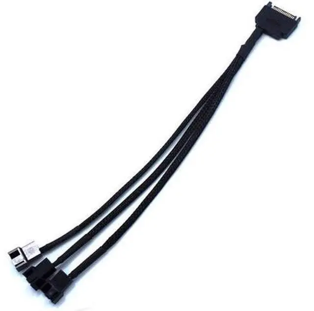 Alt view image 2 of 5 - SATA to 3 x 3 Pin / 4 Pin PMW 12V PC Case Fan Power Adapter Cable, 3-Pin or 4-Pin (PWM Connector) to 15 Pin SATA Computer Cooler Cooling Fan Splitter Y Power Cable 2-Pack