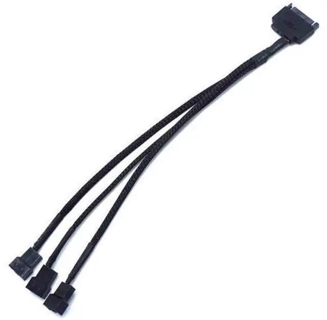 Alt view image 3 of 5 - SATA to 3 x 3 Pin / 4 Pin PMW 12V PC Case Fan Power Adapter Cable, 3-Pin or 4-Pin (PWM Connector) to 15 Pin SATA Computer Cooler Cooling Fan Splitter Y Power Cable 2-Pack