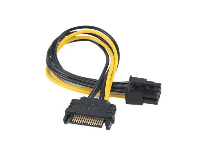 Alt view image 4 of 6 - 1PCS 15pin SATA Male To 6pin PCI-E Power Supply Cable 20cm SATA Cable 15-pin To 6 Pin Adapter Cable 18AWG Wire For Graphic Card