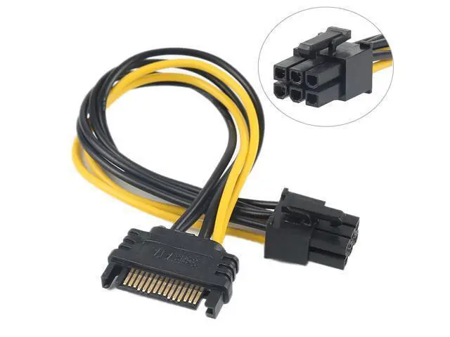 Alt view image 5 of 6 - 1PCS 15pin SATA Male To 6pin PCI-E Power Supply Cable 20cm SATA Cable 15-pin To 6 Pin Adapter Cable 18AWG Wire For Graphic Card