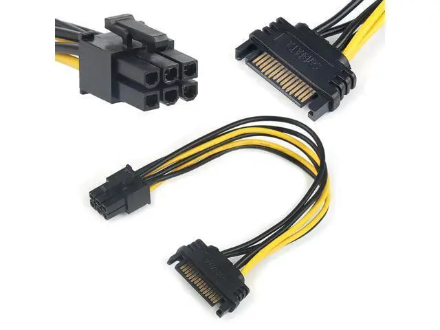 Alt view image 6 of 6 - 1PCS 15pin SATA Male To 6pin PCI-E Power Supply Cable 20cm SATA Cable 15-pin To 6 Pin Adapter Cable 18AWG Wire For Graphic Card