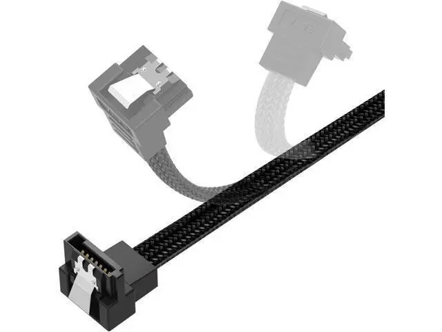 Alt view image 3 of 7 - 3PACK SATA Cable III 3 Pack 90 Degree Straight to Right Angle 6Gbps HDD SDD SATA Data Cable with Locking Latch 50cm 18 Inch for SATA HDD, SSD, CD Driver, CD Writer Black