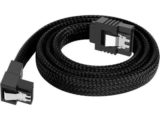 Alt view image 6 of 7 - 3PACK SATA Cable III 3 Pack 90 Degree Straight to Right Angle 6Gbps HDD SDD SATA Data Cable with Locking Latch 50cm 18 Inch for SATA HDD, SSD, CD Driver, CD Writer Black
