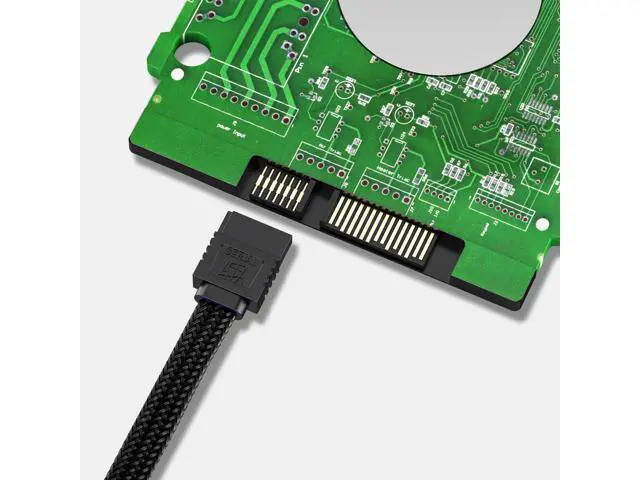 Alt view image 7 of 7 - 3PACK SATA Cable III 3 Pack 90 Degree Straight to Right Angle 6Gbps HDD SDD SATA Data Cable with Locking Latch 50cm 18 Inch for SATA HDD, SSD, CD Driver, CD Writer Black