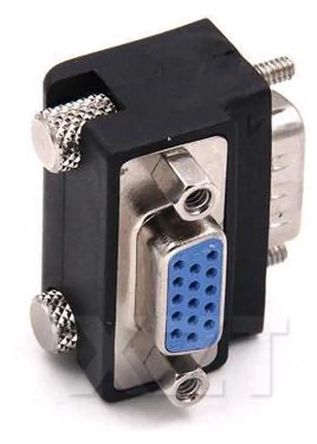 Main image of Adaptador de monitor para pc, laptop e tv, alta qualidade, 10 visual, 90 graus, ângulo reto, vga, svga, macho para vga, 15 pinos, fêmea